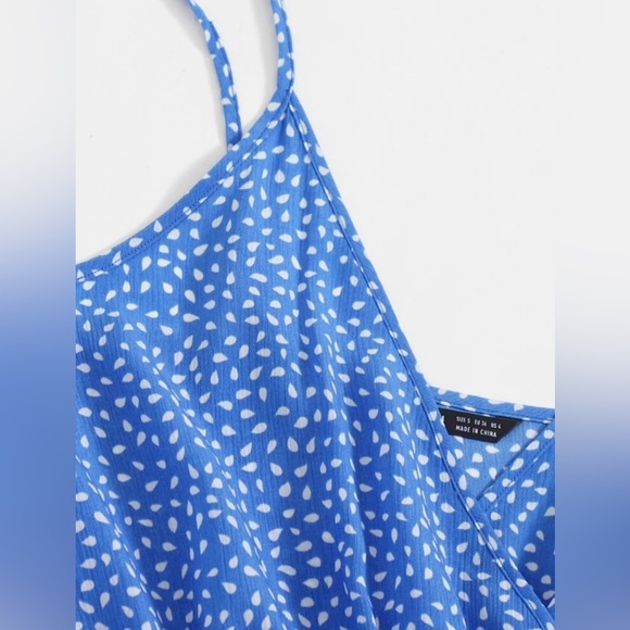 💖(2 for $15)💖 Blue and White Polka Dot One Piece Romper - Picture 3 of 8